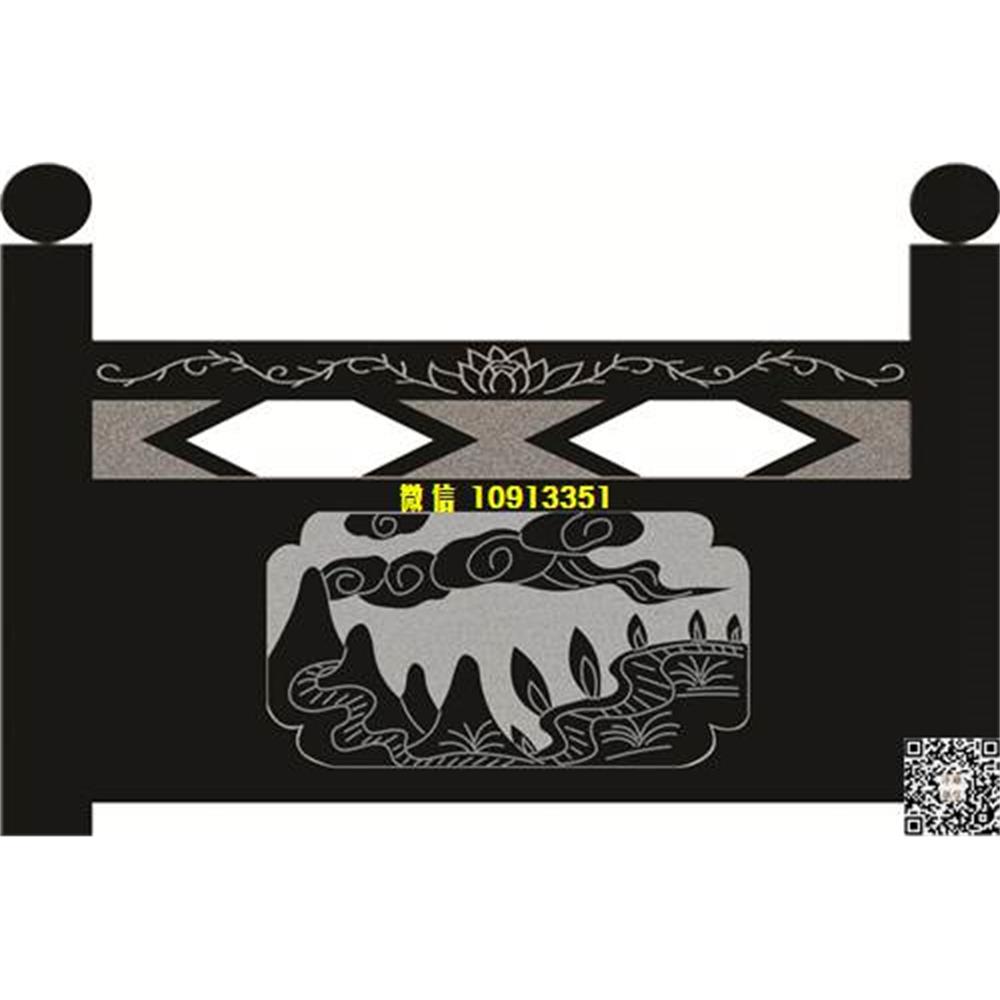 精雕图169山水祥云栏板精雕图线雕图线条图单线铣底图_电脑雕刻plt文泰矢量图精雕图浮雕图